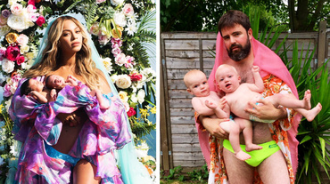 Imagini virale: Fotografia lui Beyoncé cu gemenii, parodiată de mămicile din lumea întreagă