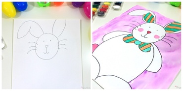 Să ne învățăm prichindelul să deseneze iepurașul de Paște