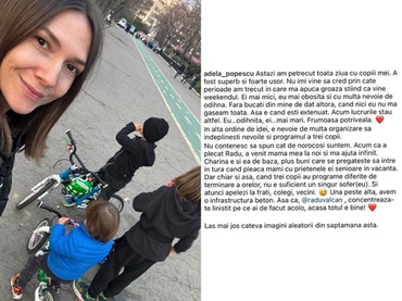 Adela Popescu a povestit cum îi sunt weekendurile cu 3 copii, cât Radu e plecat. Ce i-a răspuns Laura Cosoi