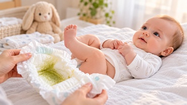 Scaunul verde la bebeluși: 6 cauze posibile și când trebuie să mergi la medic