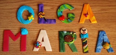 Litere decorative cu numele copilului