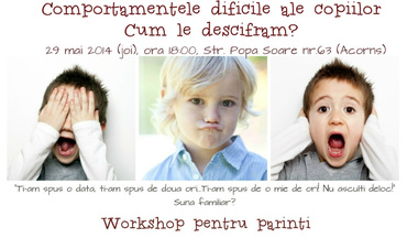 Castiga o invitatie la workshop-ul: Descifrarea comportamentelor dificile ale copiilor 