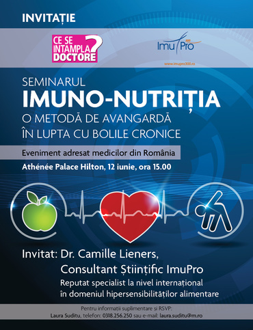 Revista Ce se întâmplă, doctore? organizează seminarul  Imuno-nutriţia