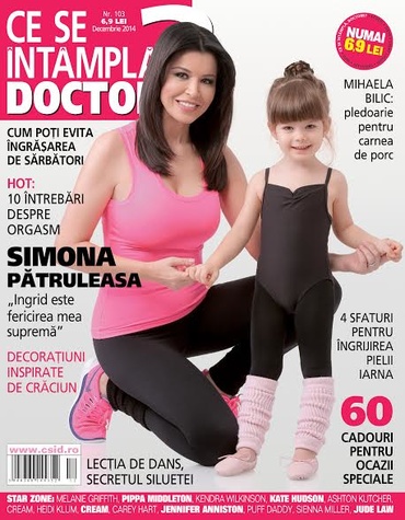 Simona Patruleasa si fetita sa, pe coperta de Craciun a revistei “Ce se intampla, doctore?”