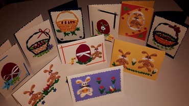 Felicitari de Paste handmade, realizate prin metoda quilling