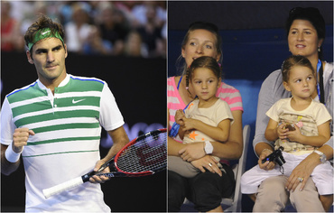Gemenele lui Roger Federer iau lectii de tenis