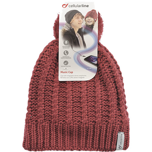 CELLULARLINE - Caciula Music Cap Stereo cu microfon