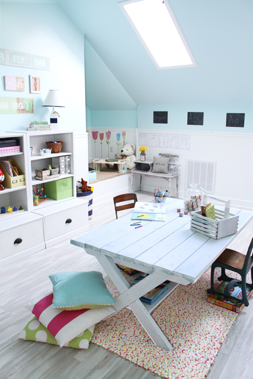 Un loc de joacă într-un pod