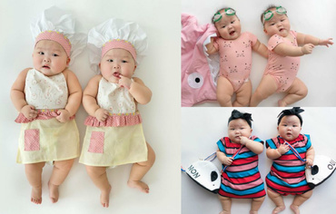 Drăgălășenie la indigo! Gemenele care au cucerit Instagram-ul la doar 8 luni