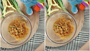 Mâncare de fasole verde, dovlecel şi ceapă verde (de la 8 luni)