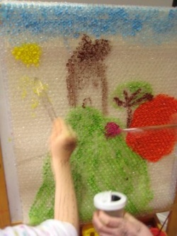 Pictura pe folie cu bule