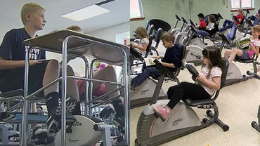 Școala în care elevii învață pe biciclete, în loc de bănci