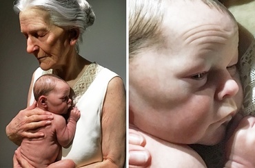 Imaginea unei bunici care își ține în brațe nepotul nou-născut, virală pe Facebook